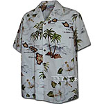 Islands Hibiscus Palm Tree Mens Hawaiian Shirt