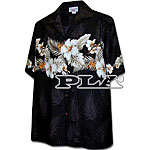 Hibiscus Palm Fronds Men's Hawaiian Chest Shirt