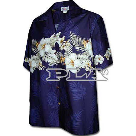 Hibiscus Palm Fronds Boys Hawaiian Border Shirt