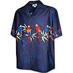 Parrot Bamboo Leaf Men's Hawaiian Chest Shirt