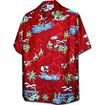 Santa Claus Christmas Men's Hawaiian Matched Front Shirt